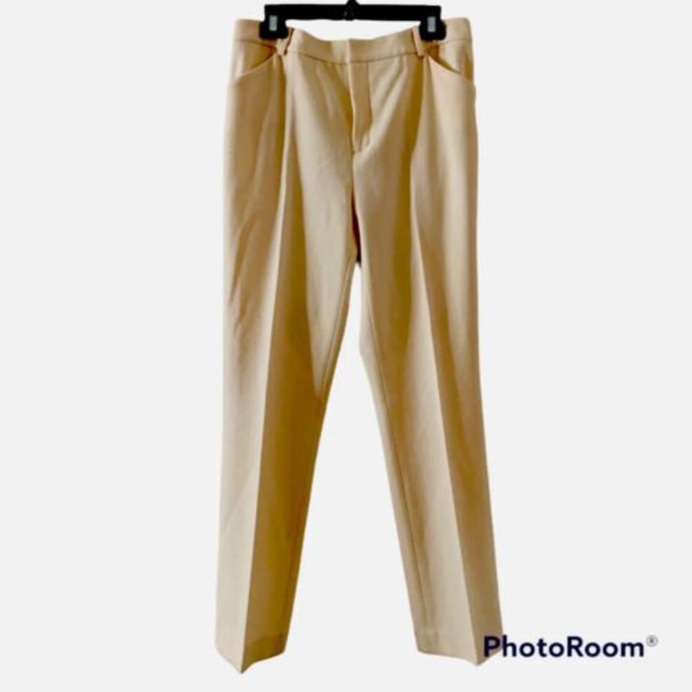 Lauren Ralph Lauren Arctic Nights Virgin Wool Blend Pants Cream 10 NWT Stain